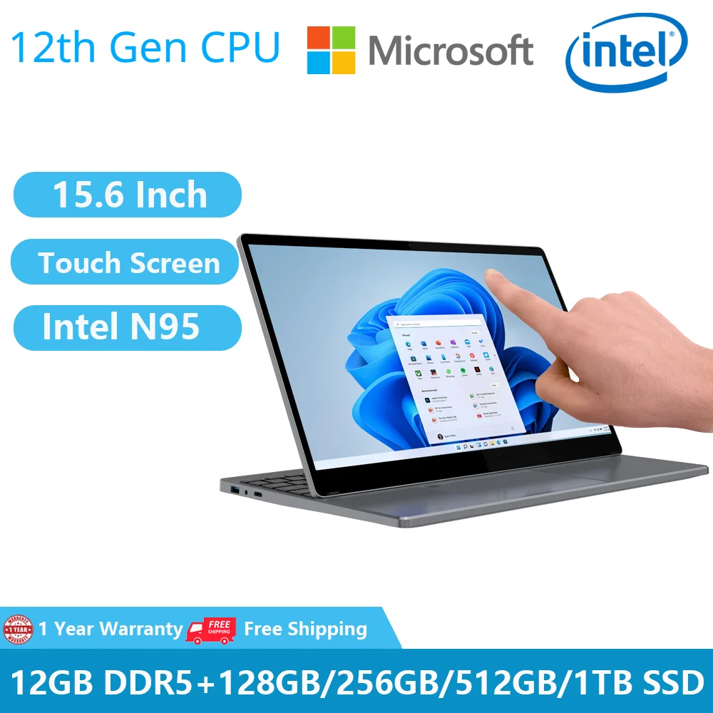 Greatium G156 Touch Screen Laptop Tablet Gaming Notebook Windows 11 2 In 1 15.6 "12Th Gen Intel N95 12Gb Ddr5 1Tb M.2 Netbook