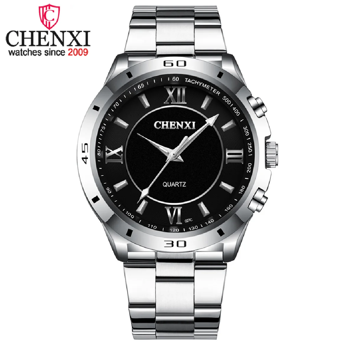 

CHENXI Brand Fashion Creative Men Quartz Watch Innovation Roman Numerals Dial Male Wristwatch Precision Steel Strap Man Watches