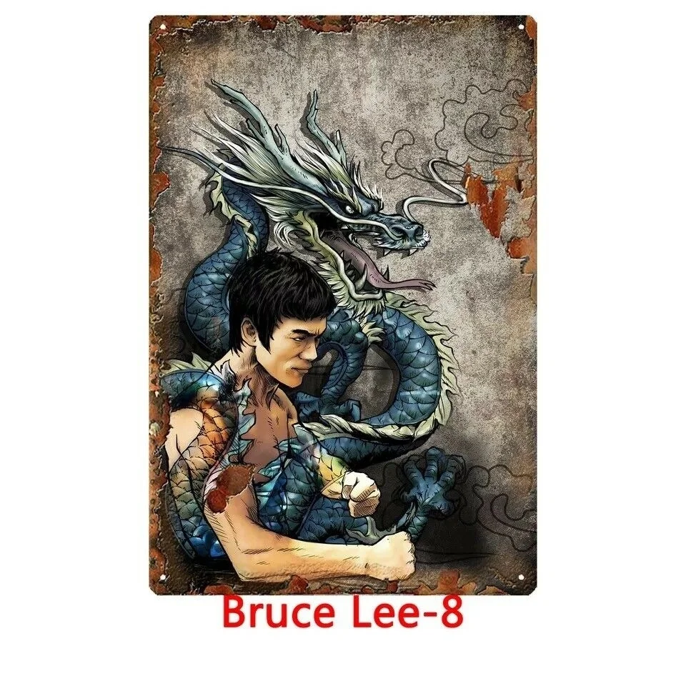 Металлический жестяной знак Брюс Ли Бар Паб домашний винтажный Ретро плакат для