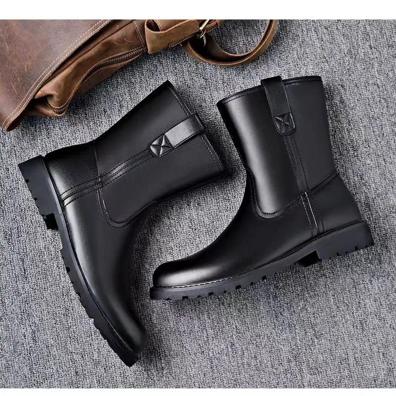 Мужская мода сценическое платье для ночного клуба осенне-зимние ботинки черные