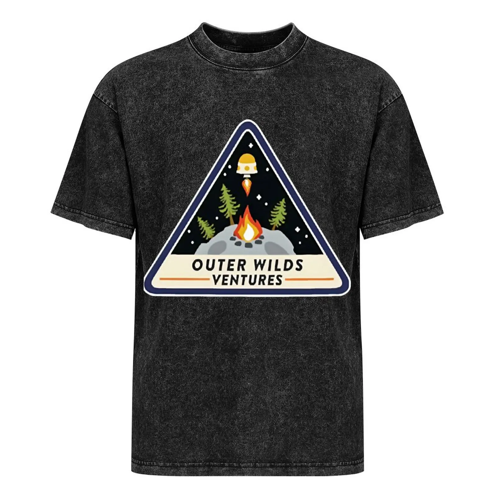 Классическая футболка с логотипом Outer Wilds Ventures черные модные рубашки мужская