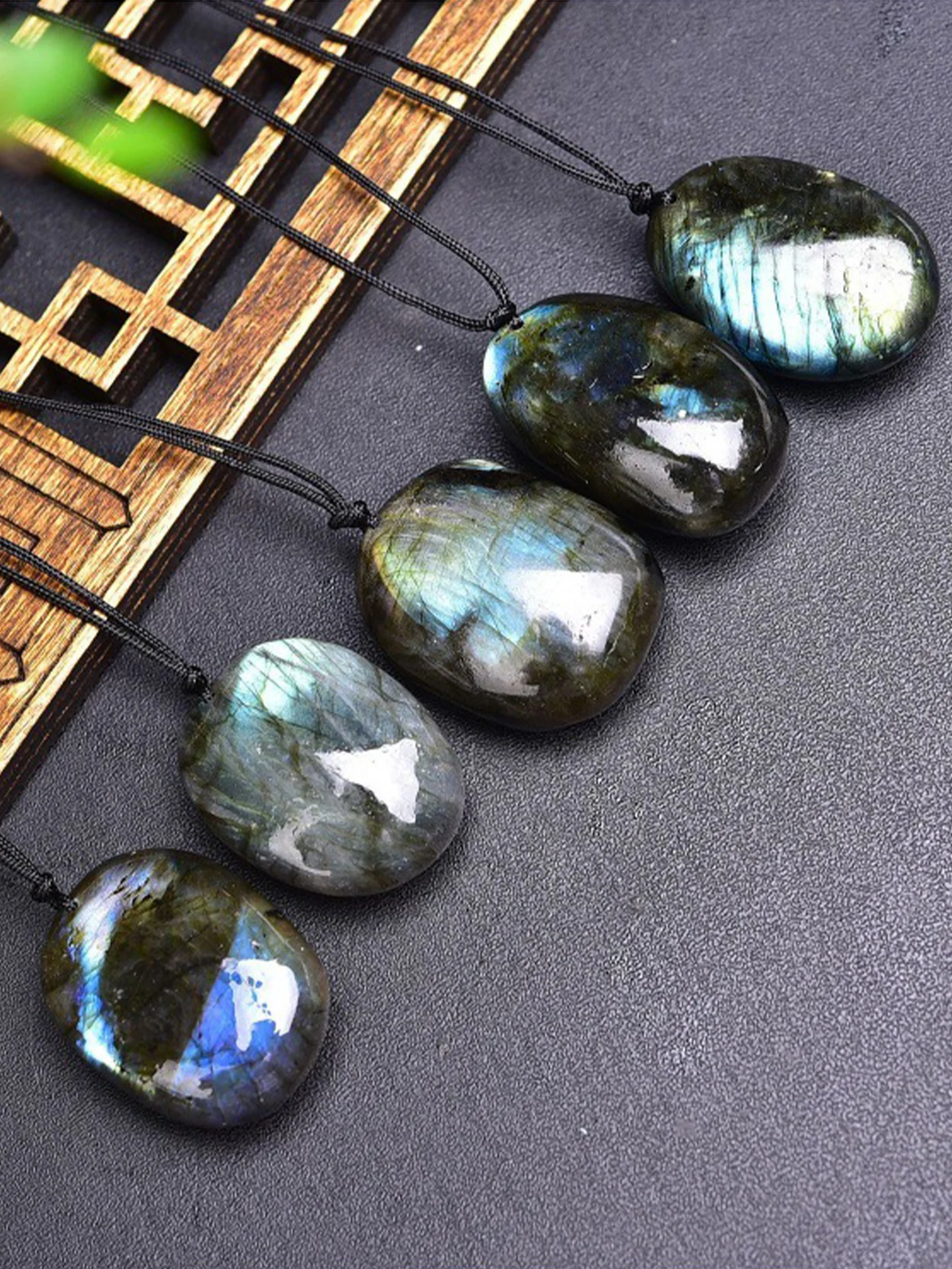 Новый шикарный кулон с синим лунным камнем плетеный вручную ожерелье простое и