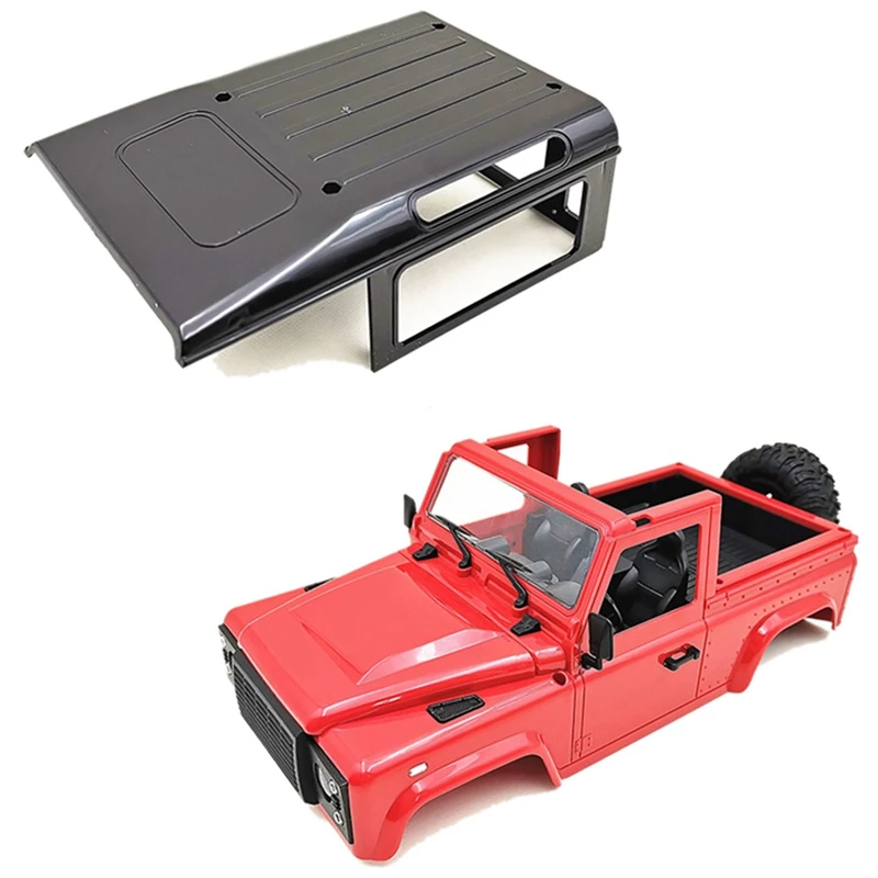 

2 Set RC Car Part: 1 Set D90 Car Body Shell With Tire Red & 1 Pcs Plastic RC Car Roof Canopy Replacement Part Cover