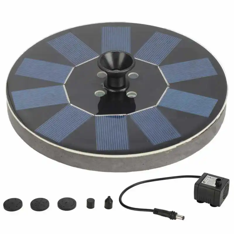 

Pool Solar Fountain Round 1.4W Floating Solar Landscape Fountain with Lights for Pool Pond Garden Decoration