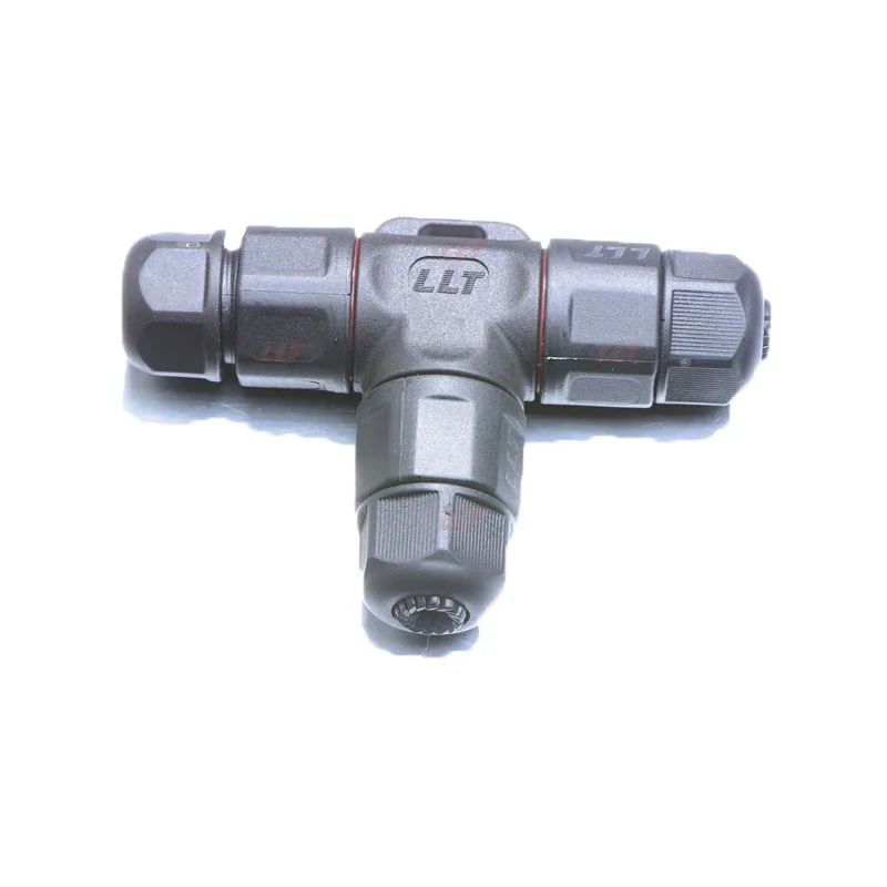 

Hot Selling M20 2-3 Pins 250V 25-30A IP68 Male And Female Electrical Connector Cable Size 10mmsq T-shaped 3-way Solar