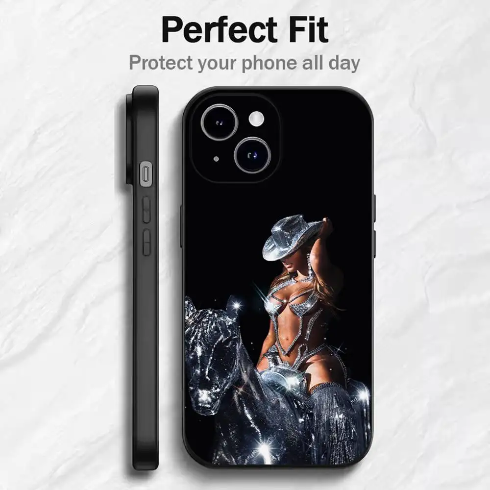 Фото Чехол для iPhone C-Carter Cowboy B-BEYONCE для 17, 16, 15, 14, 13, 12, 11, Mini XS XR X 6S 6 Pro Max Plus, черный мягкий чехол №2