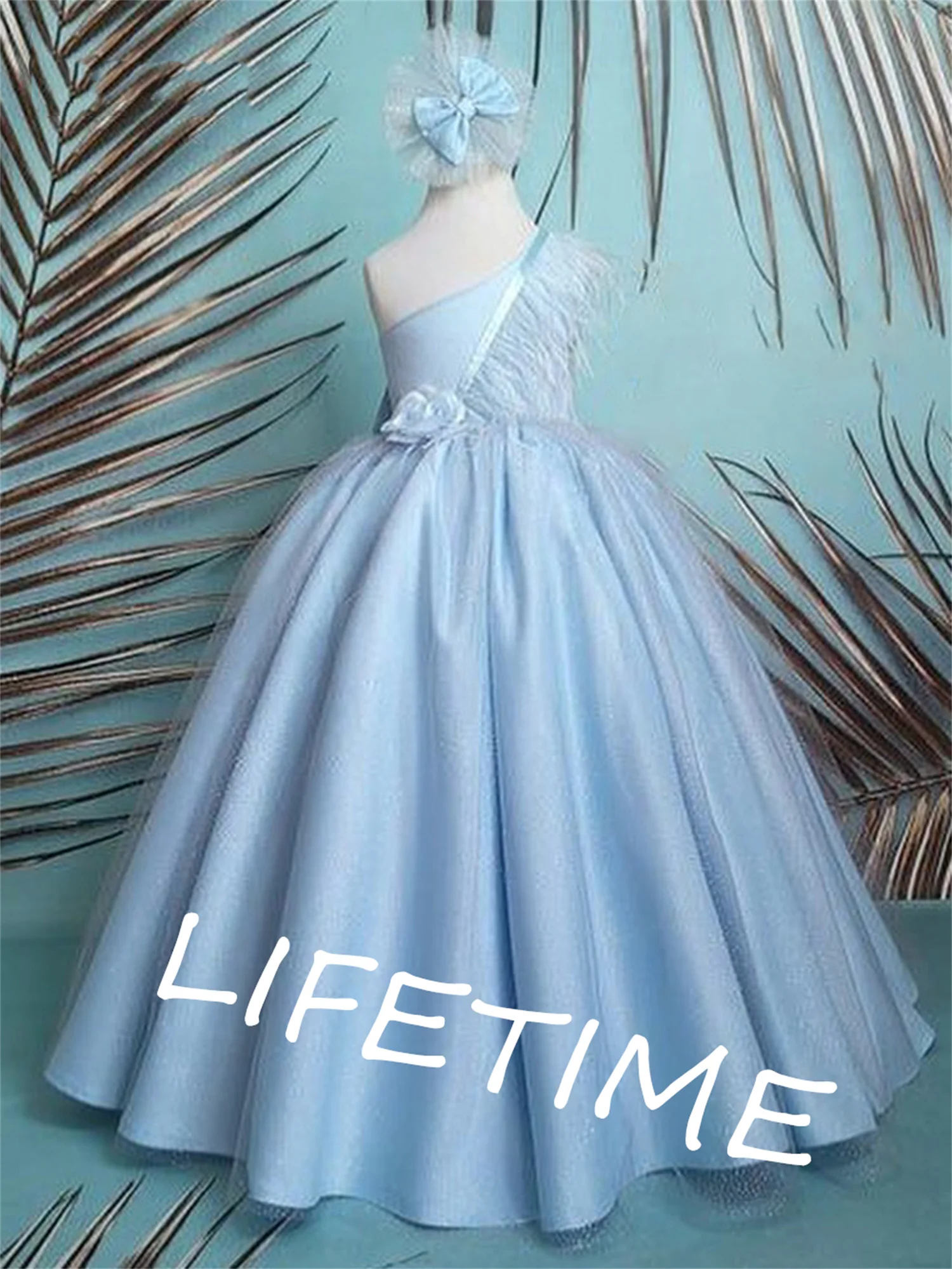 

Детское платье с пышными рукавами, синее платье с цветами для девочек, платье для свадьбы и вечеринки, платье для первого причастия, платья для девочек с цветами