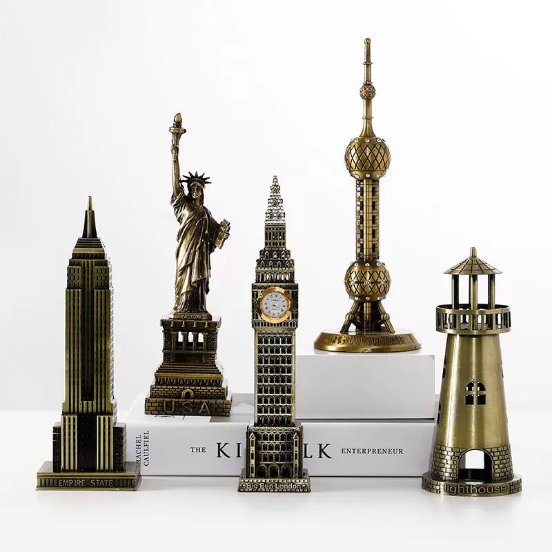 

Architectural Miniature Model Landmark Ornaments Eiffel Tower Statue of Liberty Decorative Crafts Gifts Home Interior Decoration