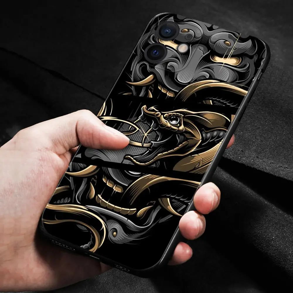 Японская Маска самурая Oni чехол для Apple iPhone 14 13 12 11 Pro Max Mini XS XR X 7 8 6 6S Plus 5 дюймов |