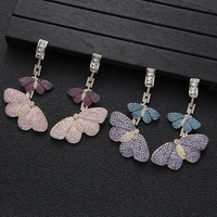 heavy color double butterfly zircon earrings size butterfly splicing eardrop sweet girl heart light luxury earrings earrings