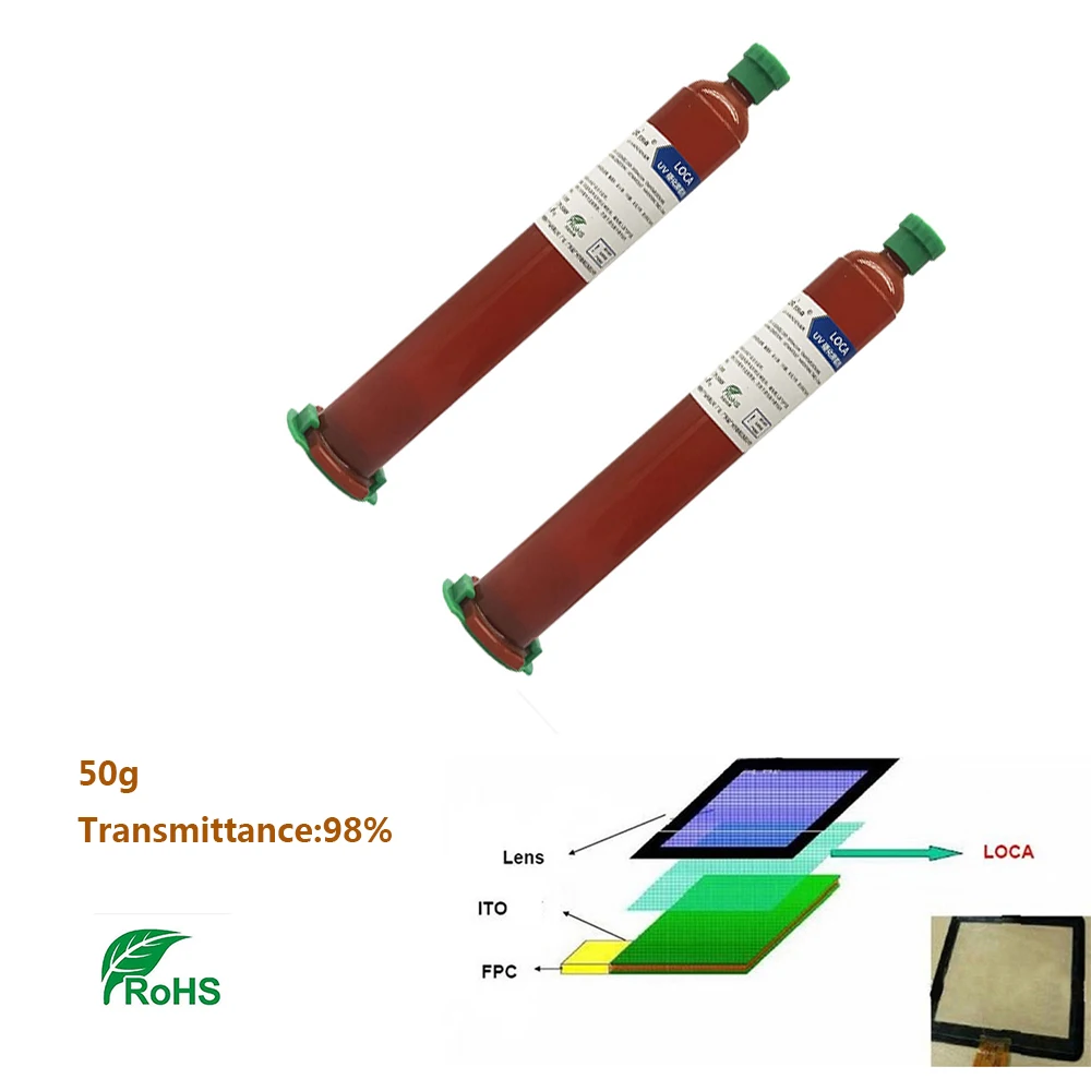 

2pcs/lot 50ml tp-2500 loca uv glue for lcd screen repair UV Glue LOCA Liquid Optical Clear Adhesive for iPhone Samsung Repair