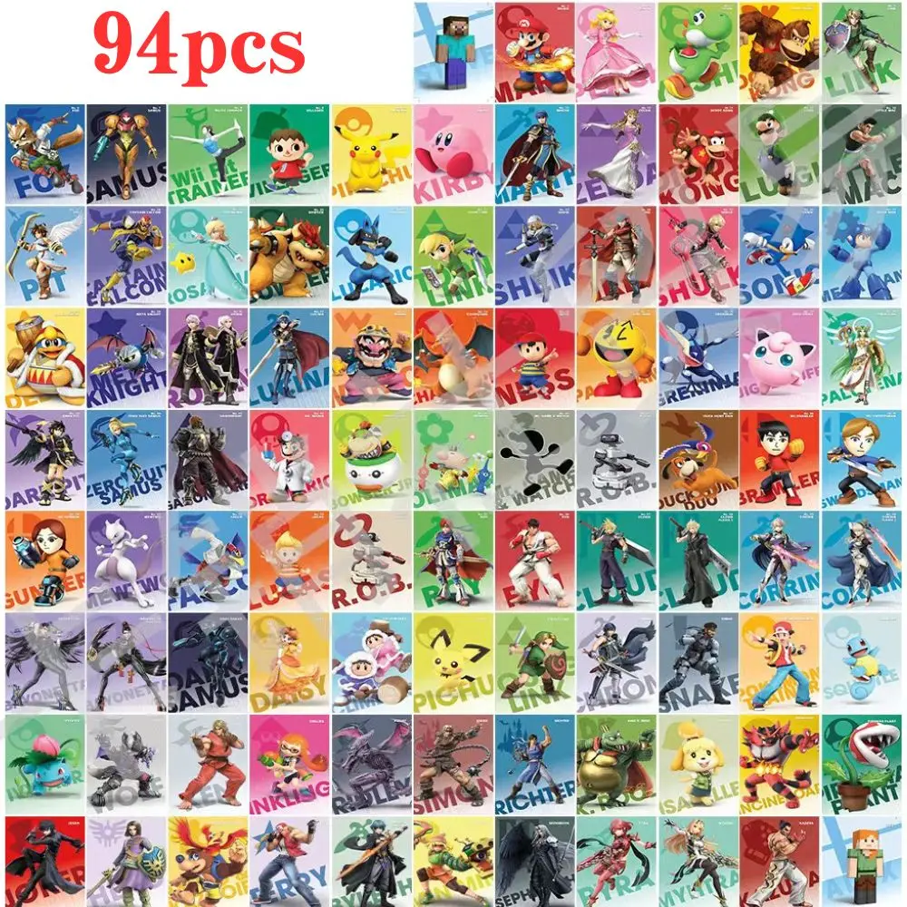 

94 Pcs Amiibo Smash Bros Cards Amiibo Smash Bros Ultimate Steve Amiibo Crossover Card Smash Bros Ultimate Bowser Full Set