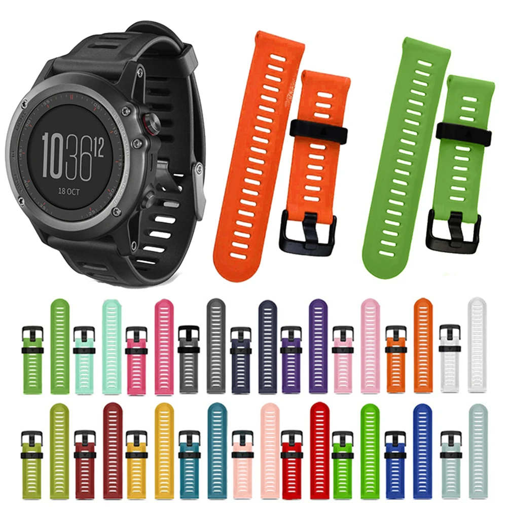 Силиконовый ремешок 26 мм для Garmin Fenix 3/3 HR/3 сменный сапфировый часов Epix Pro 51 мм/Fenix 8