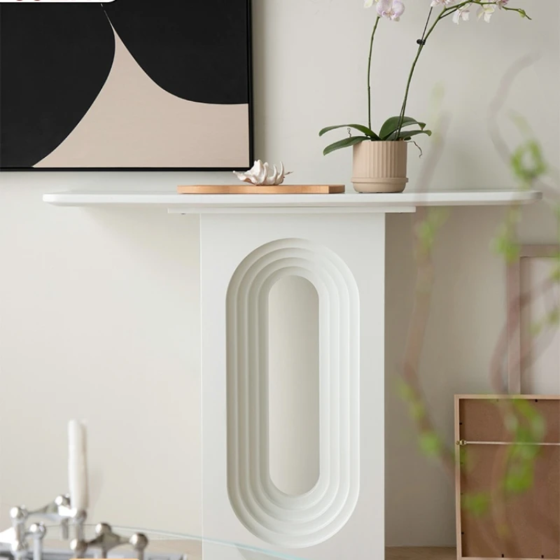 

Console a Long Narrow Table Simple Living Room Home Ins Internet Celebrity White Wall Decoration Console Tables