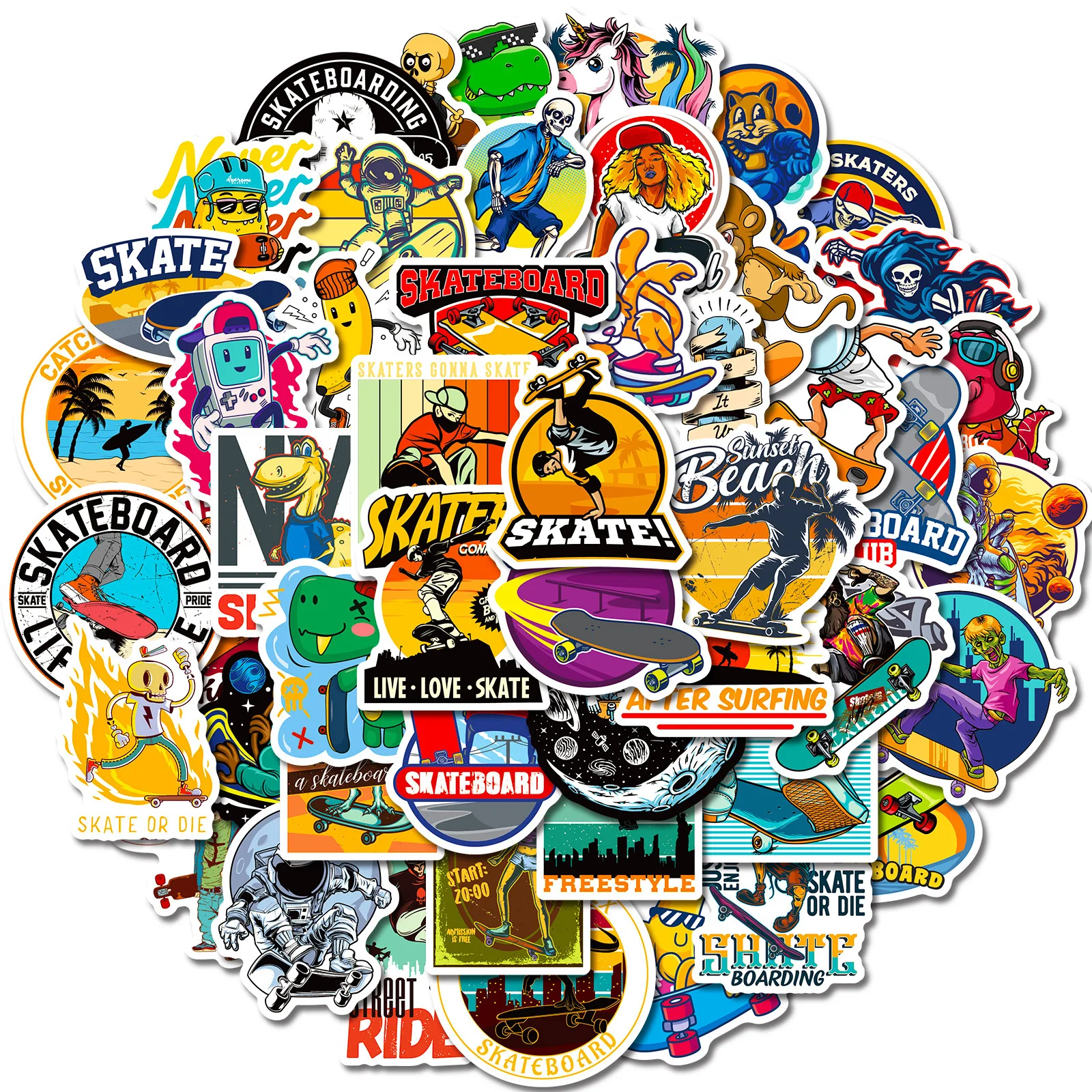 Водостойкие спортивные наклейки для скейтборда ноутбука гитары велосипеда
