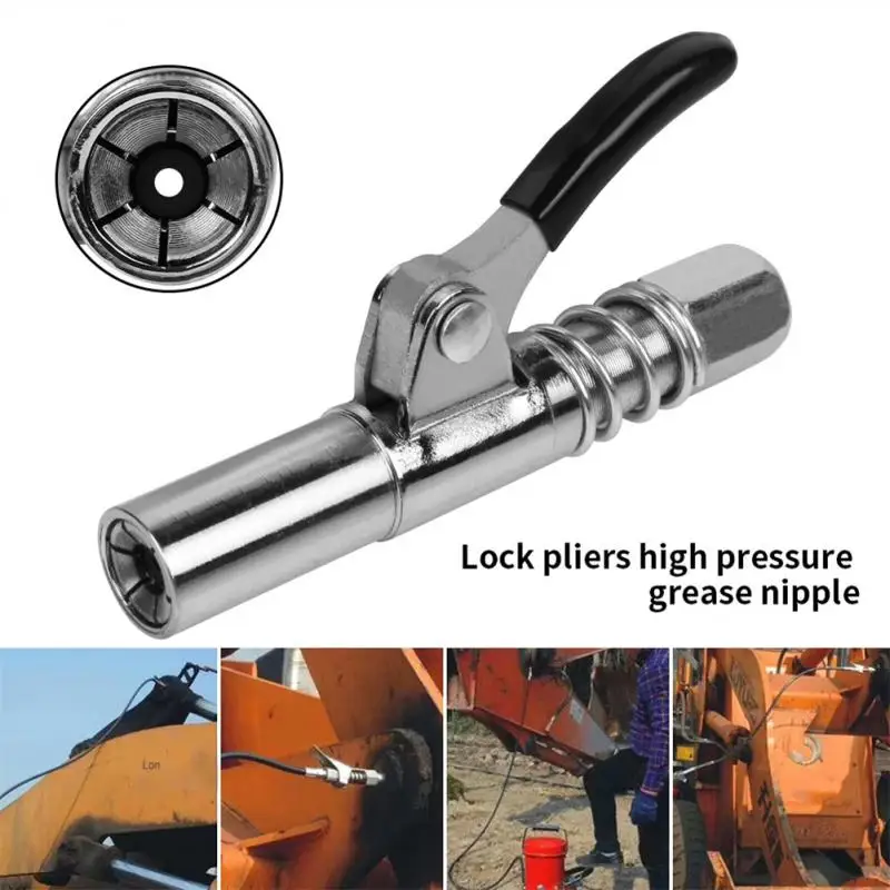 

Set Heavy-Duty Quick Release Grease Gun Coupler NPTI/8 10000 PSI Two Press Easy To Push AccessoriesGrease Coupler