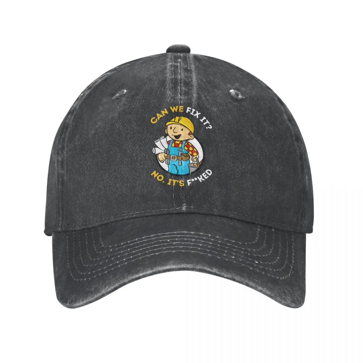 

Bob The Builder Baseball Caps Classic Distressed Washed Can We Fix It Funny Repair Man Sun Cap Unisex Outdoor Summer Caps Hat