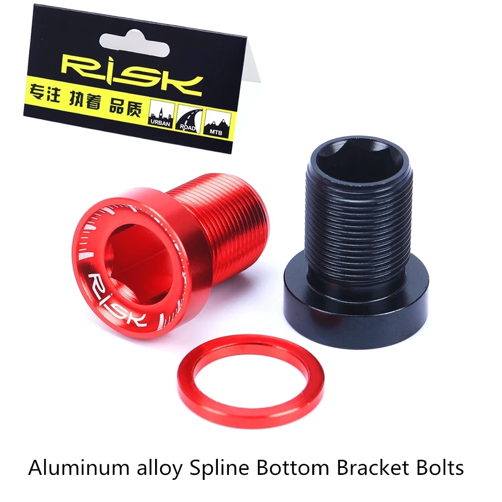 

RISK 2 Pack M15*19mm MTB Bicycle Parts Spline Bolts Colored Aluminum Alloy Hollow Center Shaft Crank Crankset Fixing BB Screws