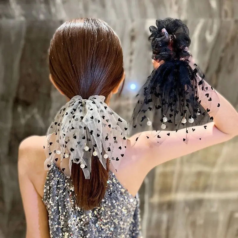 

Женские ленты, Аксессуары для волос, шифоновые резинки для девочек, кружевная заколка в горошек, ободок, головные повязки