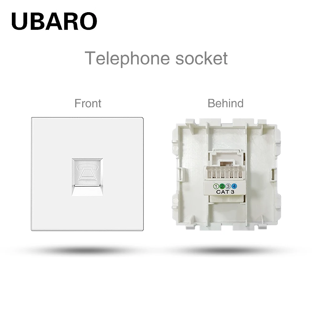 

EU/FR/Universal Std 52*52mm Белый сенсорный выключатель розетка TV RJ45 RJ11 модуль закаленное стекло панель пламя железо для квадратной коробки Diy