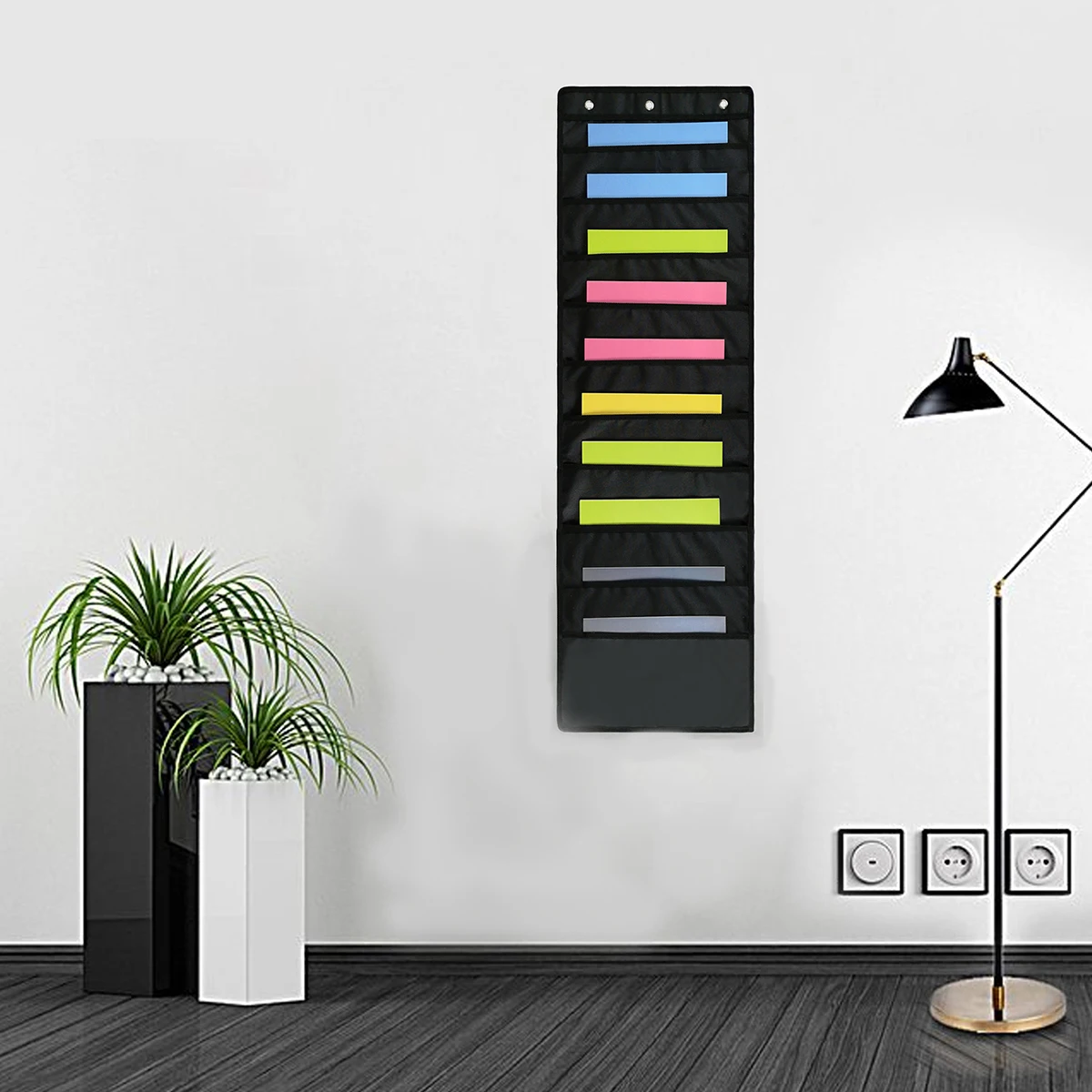 

Карманная карта для хранения, настенный органайзер для файлов, бумажная папка для файлов с 10 большими карманами, 3 напольных вешалки на двер...