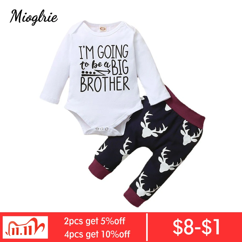 

Toddler Baby Set Newborn Baby Boy Romper Letter Print Long Sleeve Bodysuit Hat Cotton Baby Boy Jumpsuit Baby Christmas Outfit