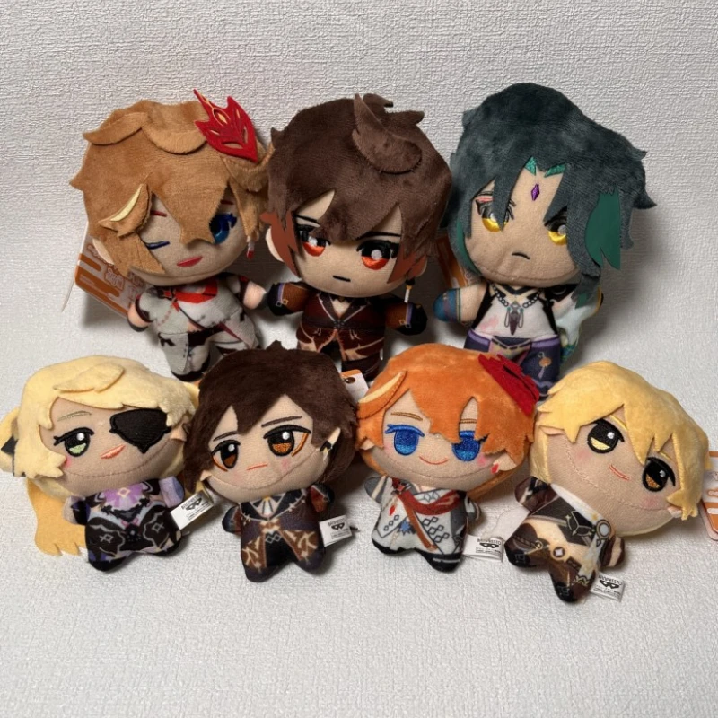 

10CM Genshin Impact Plush Genshin Impact Tartaglia Zhong Li Plushie Toy Doll Fischl Traveler Mini Keychain Backpack for Gift