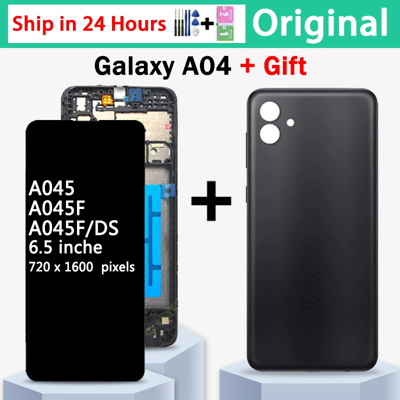 

6.5" Original A045 Screen For Samsung Galaxy A04 A045 LCD A045F A045M SM-A045F/DS Display Touch Screen Digitizer Replacement