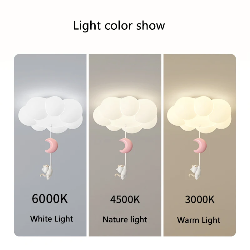 Креативный потолочный светильник для спальни с облаком звездой и луной