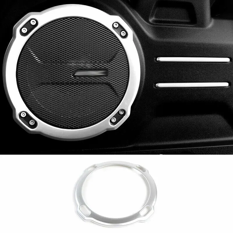 

For Jeep Wrangler 2018-2020 ABS Silver Car Rear Door Trunk Speaker Cover 1PCS