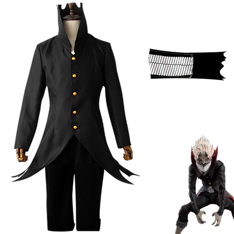 Аниме DANDADAN Кен Такакура Косплей Костюм для взрослых Унисекс Черное пальто Брюки