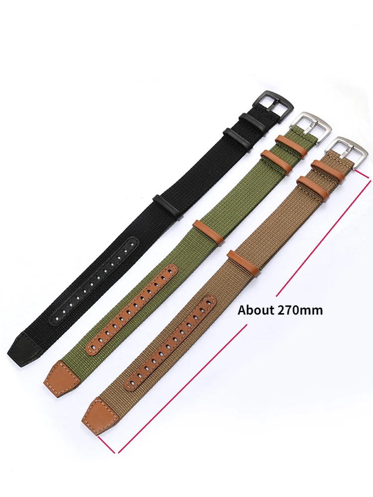 NATO nylon leather watch strap 20 22mm for Tudor/Seiko/Rolex black fruit canvas strap one piece  bracelet for man's watch enlarge