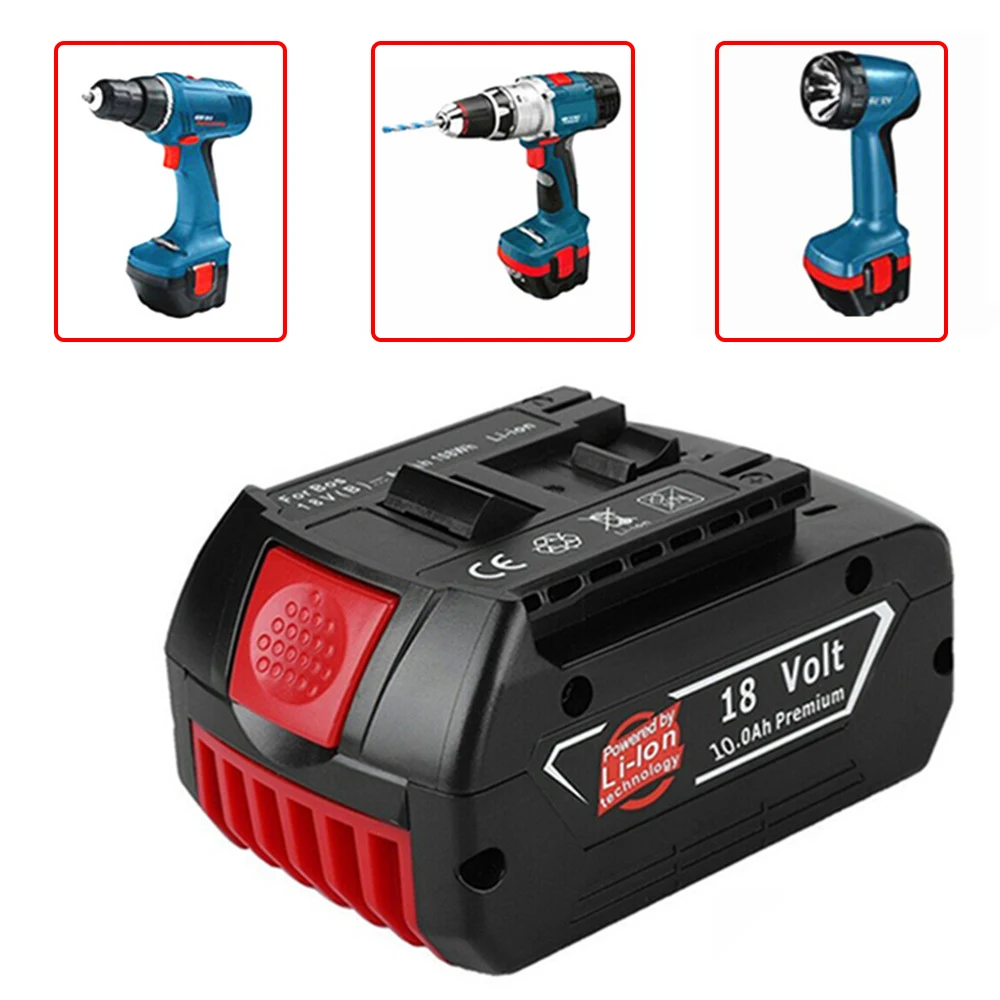 

18V Battery 10.0Ah For Bosch Electric Drill 18 V Rechargeable Li-ion Batteryies BAT609 BAT609G BAT618 BAT618G BAT614 + 1 Charger