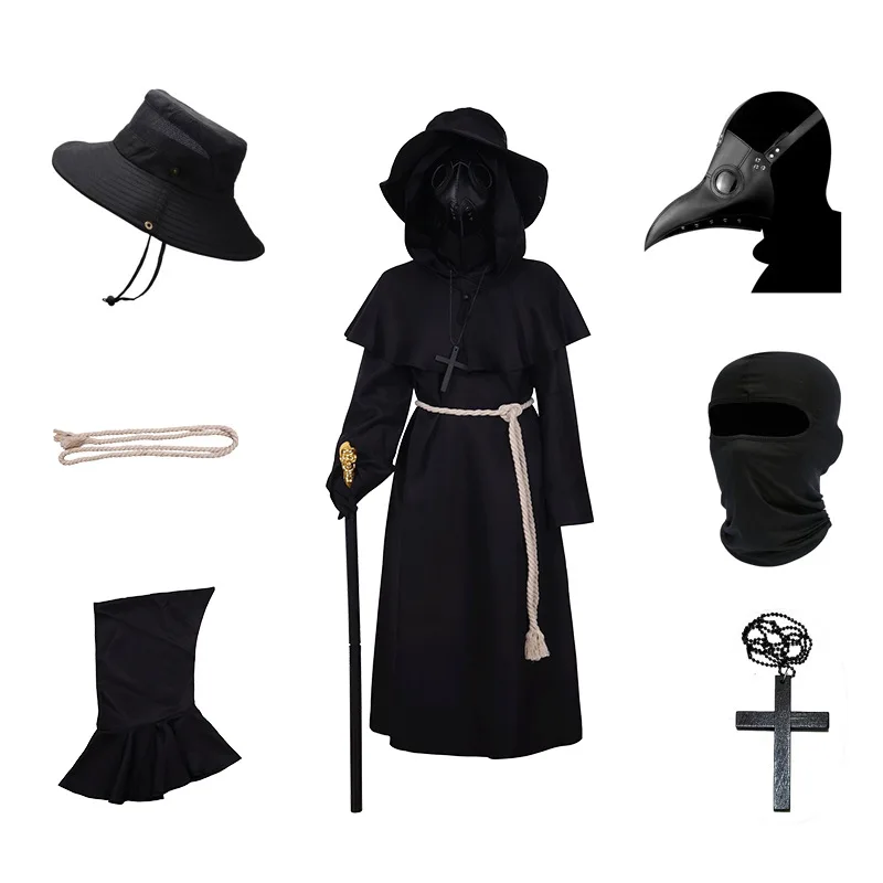 Доктор Шнабель Чума Косплей Костюм Черная Униформа Мальчики Хэллоуин Карнавал