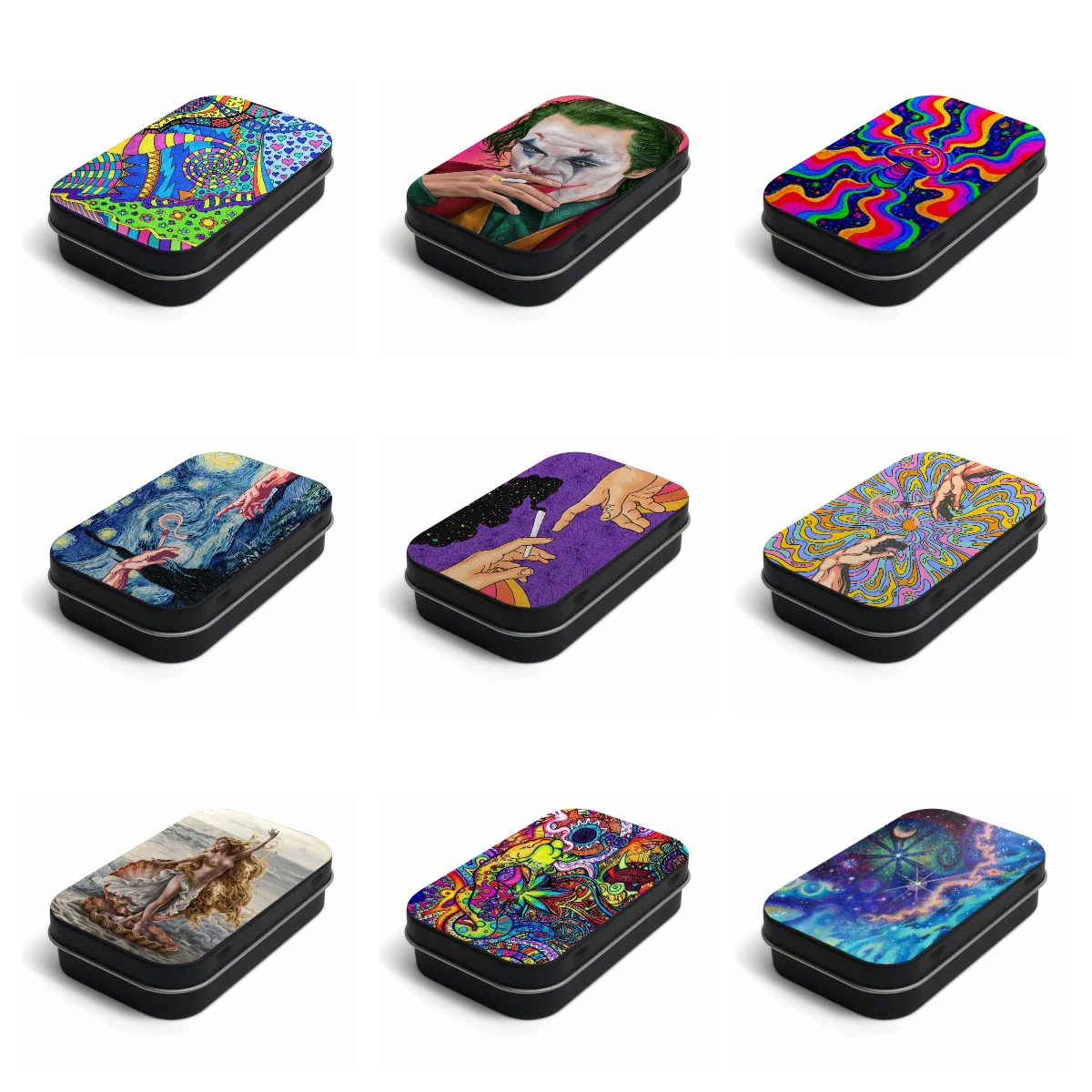 Cartoon Joker Pattern Metal Cigarette Case Holder Smoking Gift For Man Woman Portable Pocket Box