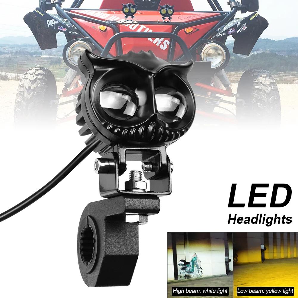 

2.5 Inch LED Spot Light White Yellow Driving Lamp Dual Color Headlights 12V-20V for Street Bike Car ATV