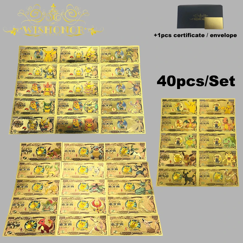 

2023 36Type All Japan Anime Gold Banknotes in 24k Gold Plated For Fans Christmas Gifts
