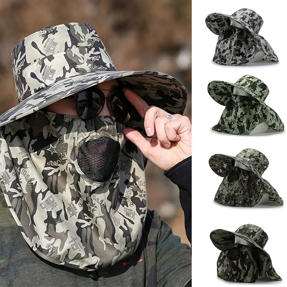 

Summer Outdoor Climbing Fishing Wide Brim Sun Protection Panama Cap Men Bucket Hat Sun Hat Fisherman Hat