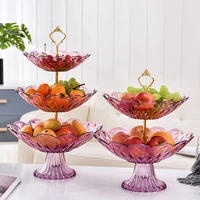 23 tiers plastic plate fruit bowls decorative party desserts holder nuts candy displat stand serving tray for home party