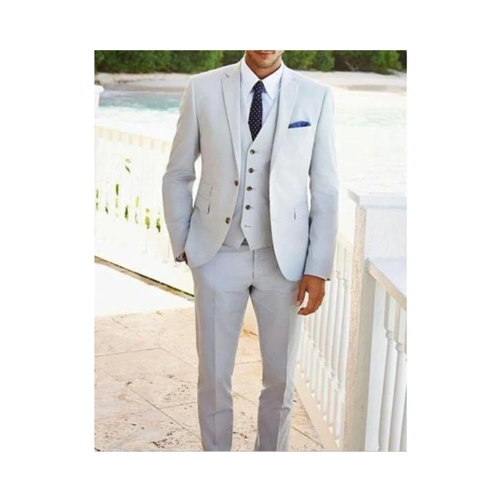 

Fashion Groom Tuxedos Single-Breasted Groomsmen Wedding Excellent Men Formal Blazer Prom 3 Pcs (Jacket Suit）