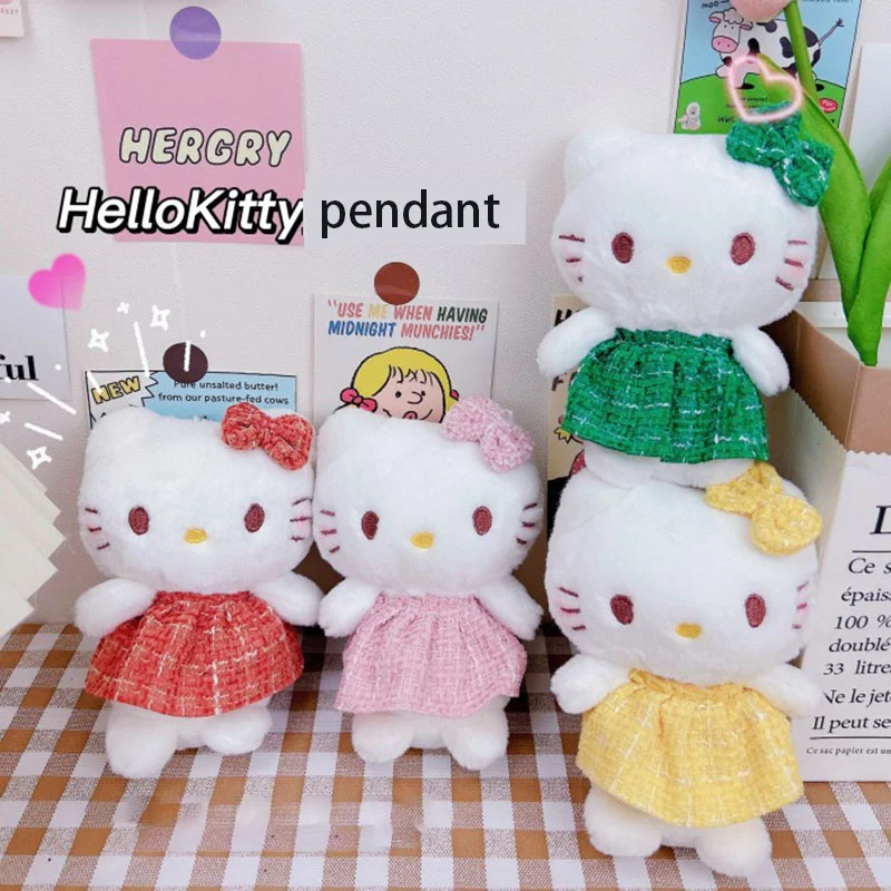 

Sanrio Hello Kitty Plush Doll Pendant Keychain New Cartoon Kawaii Car Key Pendant Creative Bag Charm Accessorie Trinket Gift