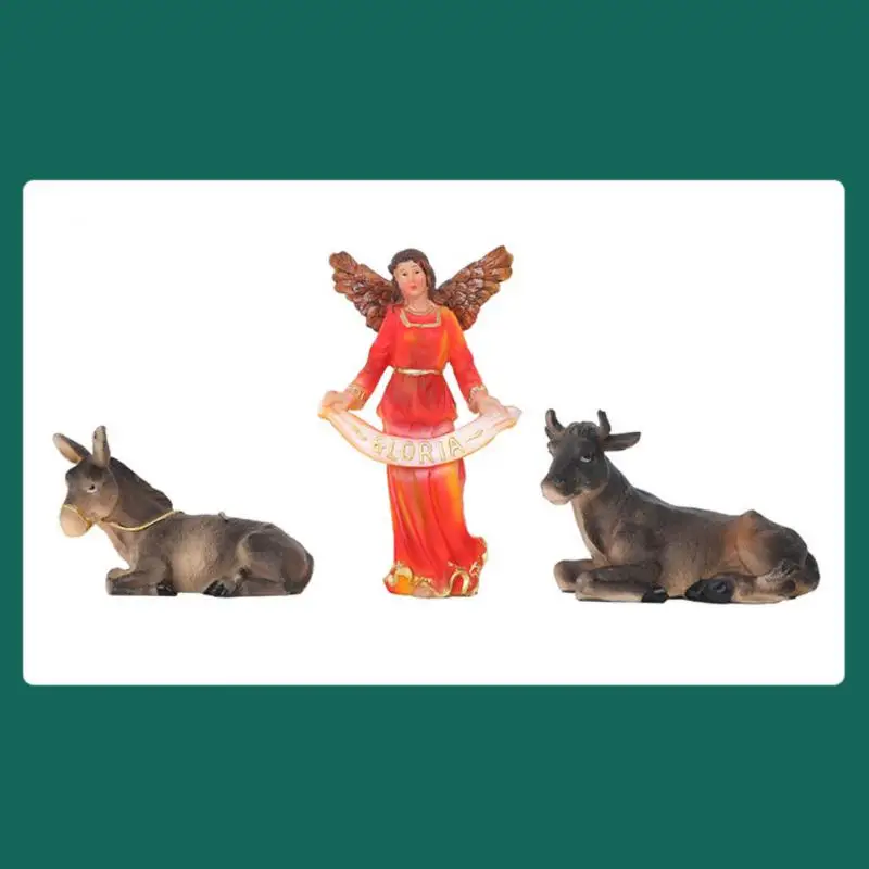 

5 inch Mini Edition Christmas Nativity Set 11 Piece Resin Christmas Nativity Scene Figurines Beautiful Home Gifts Decors