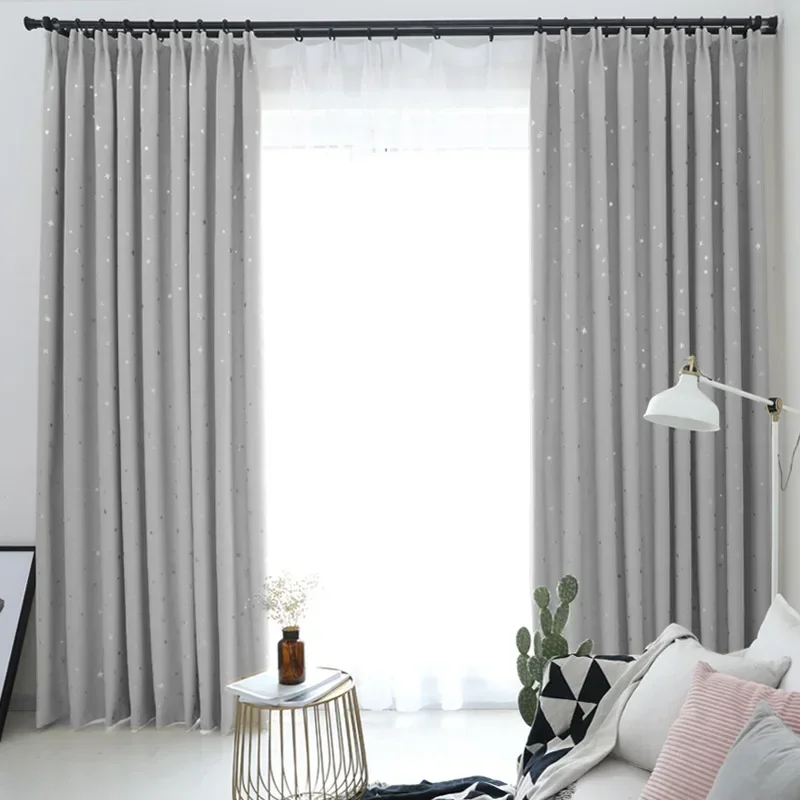 

00043-STB-Curtains for Living Room Bedroom Simple Princess High Blackout Cloth Gauze Integrated Window Light