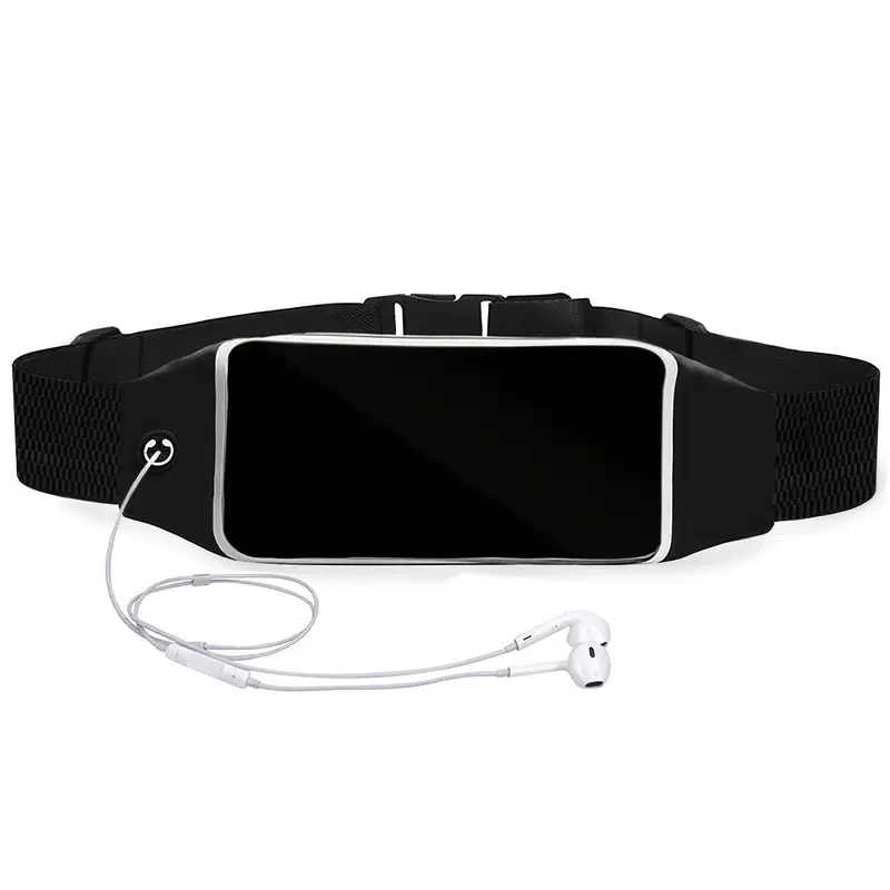 

Running Waist Bag Sports Waist Bag Fitness Exercise Belt Dual Pockets Transparent Touch Screen For Iphones