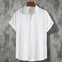 men shirt chic loose colorfast contrast color single breasted men shirt daily clothes shirt summer shirt