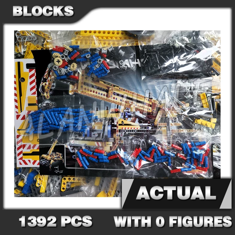 

1392pcs 2in1 Technical Mobile Crane Harbor Extendable Outriggers Telescopic Arm 20040 Building Block Sets Compatible With Model