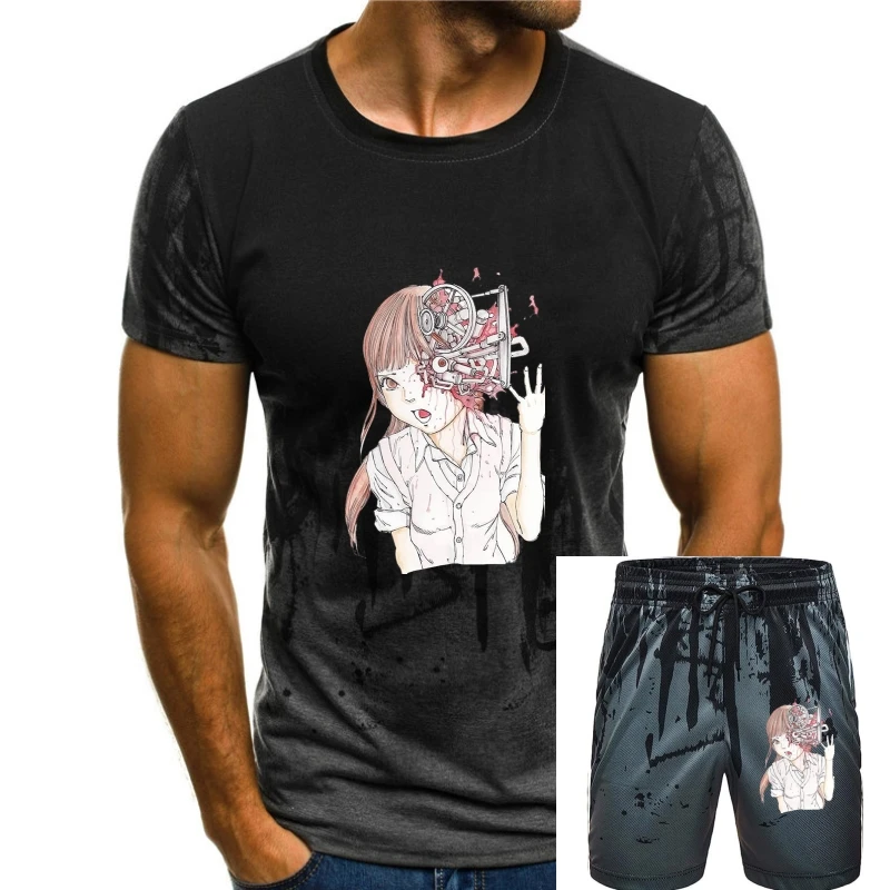 

Футболка Zumaki мужская из хлопка, короткий облегающий топ с принтом джундзи Ито, с японской мангой, со скидкой, потрясающая одежда