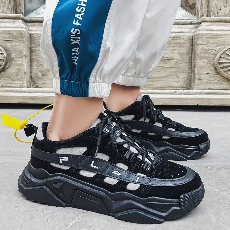 Hot Sale Men's Sports Shoes Summer Platform Walking Footwear Man Korean Version Cool Comfortable Student Sneakers 2 Colors