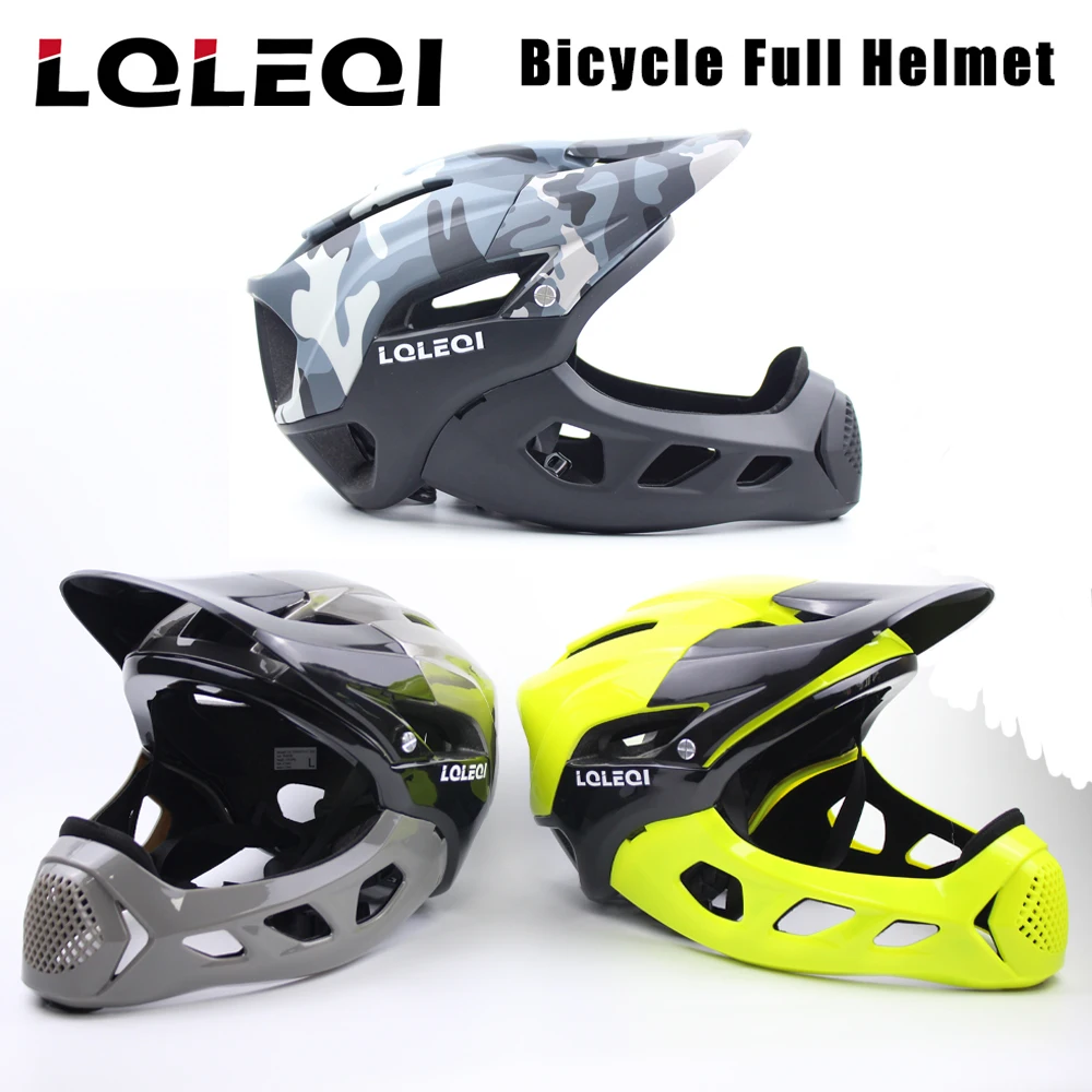 LQLEQI  Mountain Bike Helmet Off-Road Cycling Integral Full 