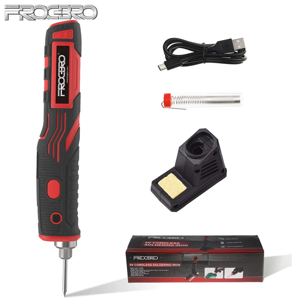 FROGBRO Cordless Soldering Iron 1800mAh Rechargeable Soldering Tool Professional Portable Welding Tool Electronic Soldering Kit
